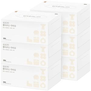 뽑아쓰는 대용량 각티슈 250매 6팩 미용티슈 곽휴지 곽티슈