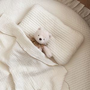 순면 신생아 납작베개 줄누빔 아기 낮은 베개