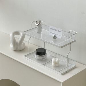 2단 데스크 수납 정리 선반 아크릴 화장대 진열대