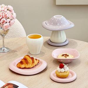 [해외] 북유럽 모던 머쉬룸 디저트접시 샐러드볼 세트 머그컵 다용도 접시 3colors