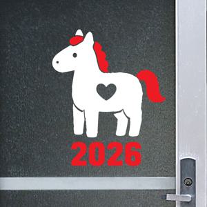 2026년 통통하트말 붉은글씨 병오년 인테리어 스티커