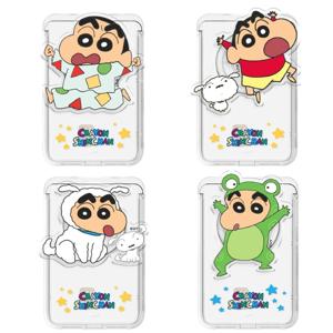 짱구 액션 맥세이프 그립톡 투명 슬라이드 카드지갑 최대 3장 수납 흰둥이 와니야마 액션가면