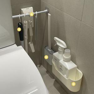 무타공 욕실 청소도구 정리세트 (3종: 청소솔 +실리콘변기솔 +정리함)