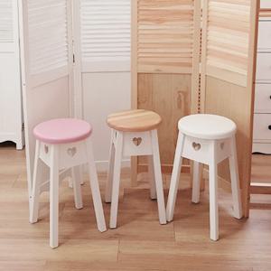 소나무 원목 하트 원형 스툴 3color 55cm 아일랜드 식탁 의자 인테리어 화분받침대