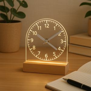 공식 우드 네츄럴 LED무소음 조명 인테리어 알람시계 어린이날 선물