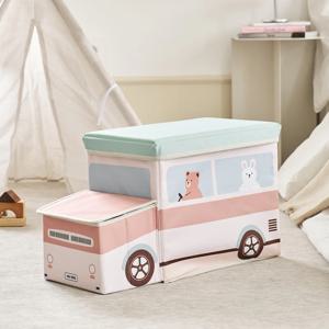 장난감정리꿀템 버스 스툴수납함 57x26x32cm