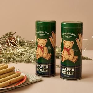 크리스마스베어 웨이퍼롤 초코맛 그린 114g