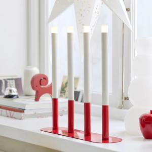 스트롤라 LED촛대 장식조명 양초모양/레드 4구 (배터리식)