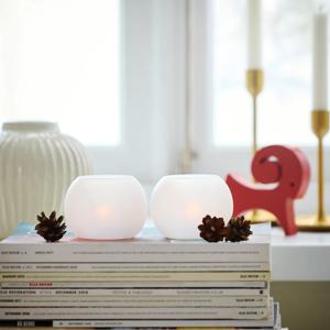 빈테르핀트 미니양초홀더 반투명유리 화이트 7cm