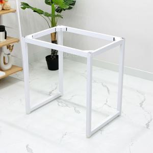 튼튼한 구조 화이트 분체 도장 스틸 작은 식탁 교체용 다리 650 x 500 조립식 발통