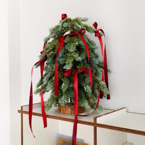 나비다드 크리스마스 미니 트리 줄전구 리본 오너먼트 풀세트(40cm)