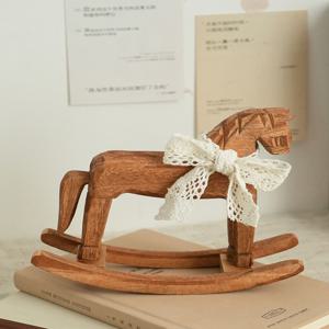 [해외] 우드 흔들 목마 장식 인형 소품 빈티지