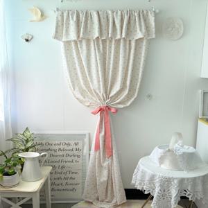 포핑 꽃무늬 프릴 커튼 가리개 기모 도톰한 커텐