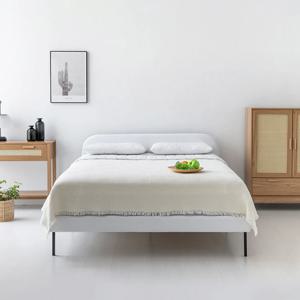 패브릭 침대프레임 아이보리 더블침대 침실 인테리어