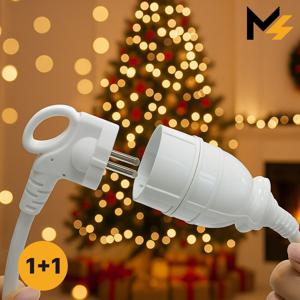 1+1 국산 멀티탭 원형 1구 연장선 전기코드 멀티콘센트 트리연장선 1구 5m