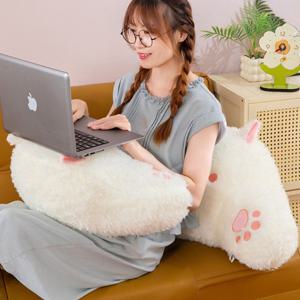 강아지 허리쿠션 (흰둥이) 등받이 사무실 차량 침대 쇼파 허리 등 받침 인형쿠션