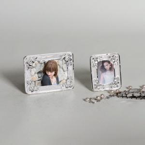 실버메탈 플라워 큐빅 보석 은도금 명암판 + 여권 사진액자 (2개)