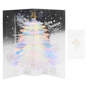크리스마스 3D 입체 트리 카드 화이트