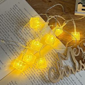 얼음 큐브 전구 10구 건전지용 크리스마스 캠핑소품 LED 오너먼트