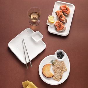 트윈 나눔접시(원형) /  만두 & 초밥 & 회 접시