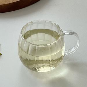 내열유리 플리츠 둥근 머그컵
