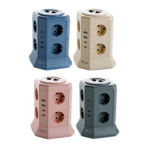 타워형 컬러 멀티탭 안전 디자인 큐브 멀티탭 12구 USB C타입