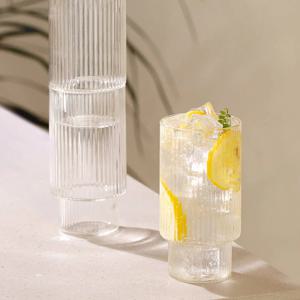 스텝 플리츠 감성 홈카페 아이스커피 하이볼 내열유리컵 대