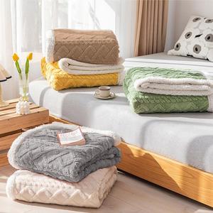 아가일 꽈배기패턴 극세사 양면 캠핑담요 양털담요 5color (대형/특대형)