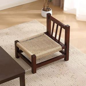 [해외] 오리엔탈 스퀘어 원목 다다미 의자 좌식 체어 스툴
