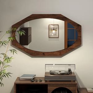 [해외] 옥타곤 엔틱 우드 인테리어 거울 가로형 세로형 2type