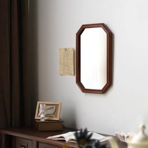 [해외] 노르딕 원목 옥타곤 우드 거울 인테리어 미러