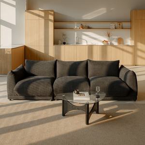 퍼지 모듈 생활발수 패브릭 블랙 소파 1인 3인 4인 쇼파 (쿠션 증정)