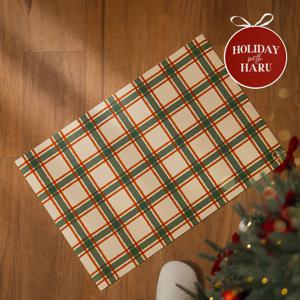 크리스마스 체크 규조토 발매트