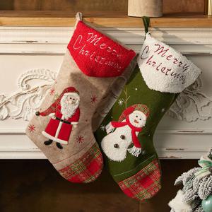 메리 크리스마스 빈티지 산타 선물 대형 양말주머니 트리 오너먼트 장식 소품 2types