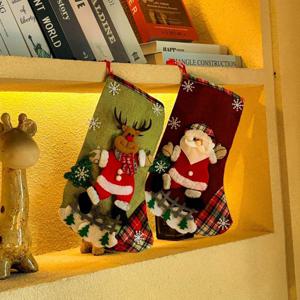 입체 산타 선물 양말주머니 크리스마스 트리 오너먼트 장식 소품 4types