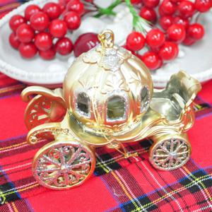 골드 반짝이 마차 오너먼트 크리스마스겨울 카페 장식소품 교회성당(약간의 반짝이 가루 떨어짐