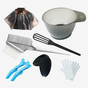 가정용 셀프 염색도구 세트 7종 염색보 볼 빗 집게 귀마개 장갑 휘퍼