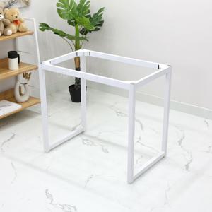 식탁 리폼용 화이트 철제 간편 조립식 스틸 테이블 발통 750 x 500 튼튼한 구조