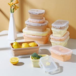 모코 실리콘 폴딩 접이식 밀폐 런치박스 세트 4p 3color 택1