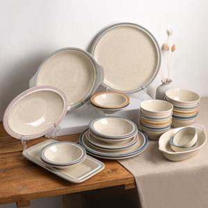 일라 파스텔 라인 접시 그릇 4인 디너 식기세트 25P