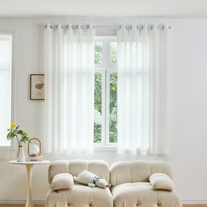 NEW 비침없는 밀크쉬폰  아일렛형 창문커튼 2p/작은창 쉬폰커튼
