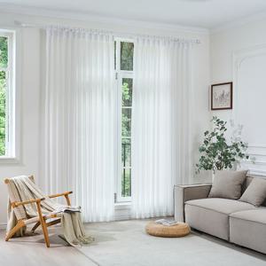 NEW 비침없는 밀크쉬폰커튼 2P/나비주름핀형,아일렛형 거실커튼/미용실,카페커튼