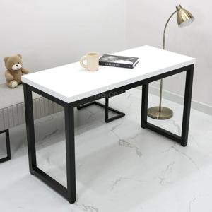 화이트 사무용 책상 1200 x 500 네모 블랙 철재 폭좁은 컴퓨터 데스크 1200500