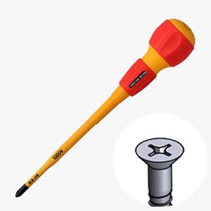 슬림형 절연 드라이버(+) 십자 전기작업 통신 스크류 7900 +2x150/+2x200