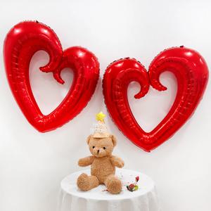 레드 100cm 하트은박풍선 2개 생일 데코 장식 소품 꾸미기 이벤트 프로포즈
