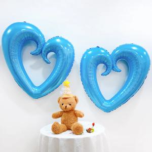 블루 100cm 하트은박풍선 2개 생일 데코 장식 소품 꾸미기 이벤트 프로포즈