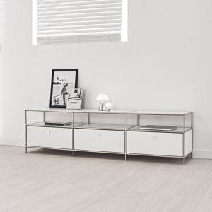 국내생산 엘리아 1800 1단 모듈 철제 미드센츄리 서랍형 와이드 수납장 티비다이