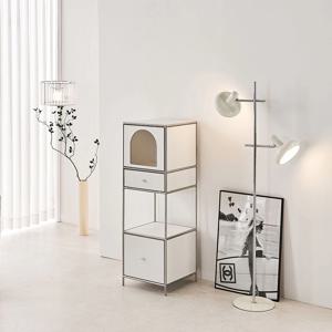 국내생산 엘리아 400 4단 모듈 철제 미드센츄리 수납 장식장 서랍장