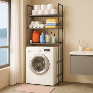 3단 세탁기 선반 세탁실 수납 랙 공간활용 다용도 정리대 세탁실 드럼 건조기 행거 선반형