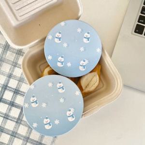 눈사람 규조토 컵받침 겨울 크리스마스 코스터 홈카페 카페 테이블웨어 주방 소품
